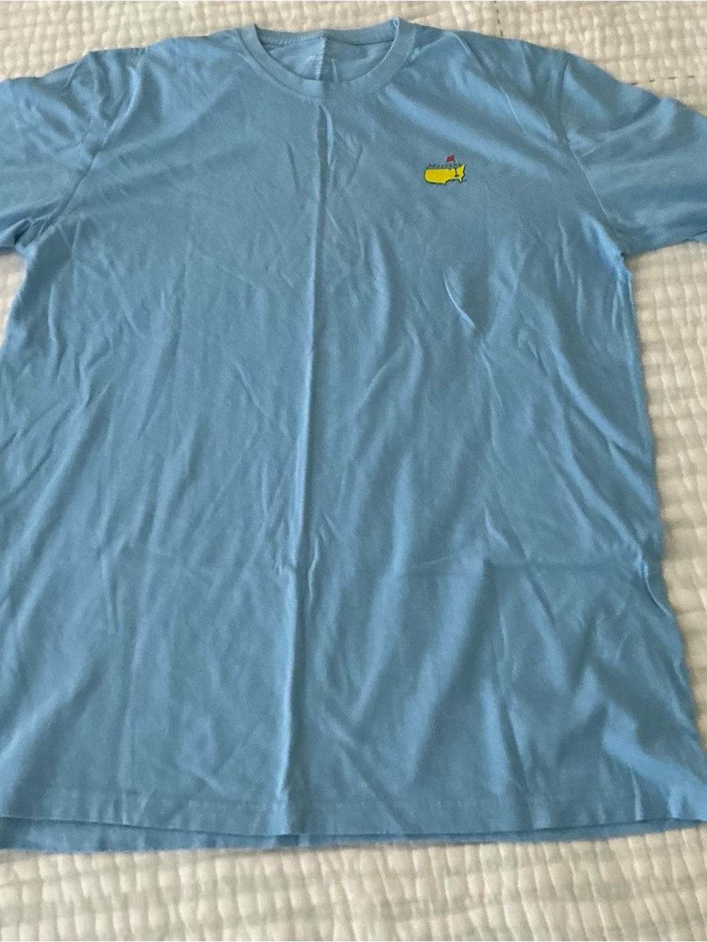 Masters Light Blue Short-Sleeve Tee with Small Yellow Logo